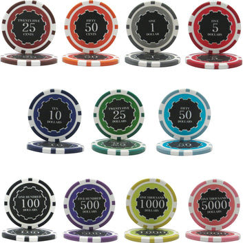 650 PCS 14g Eclipse Poker Chips Set with Silver Aluminum Case