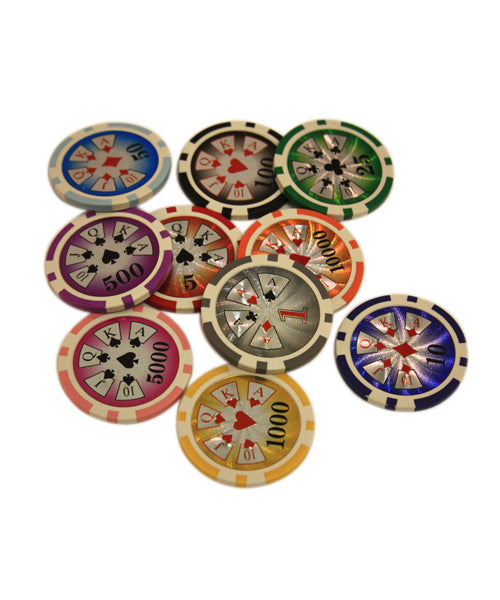 POKER CHIPS SAMPLE SET 10PCS HIGH ROLLER CHIPS