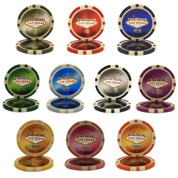 POKER CHIPS SAMPLE SET 10PCS LAS VEGAS CHIPS