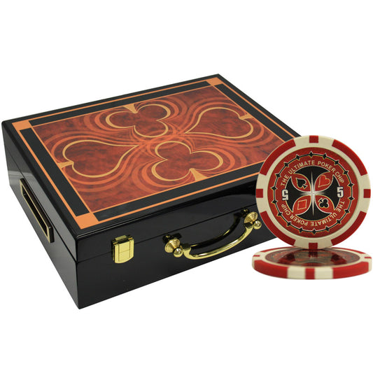 500 PCS 14g Laser Graphic Ultimate Poker Chips Set with High Gloss Case