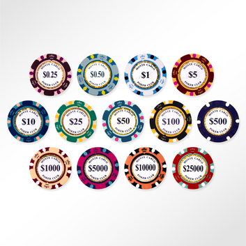 MONTE CARLO POKER CLUB POKER CHIP ROLLS