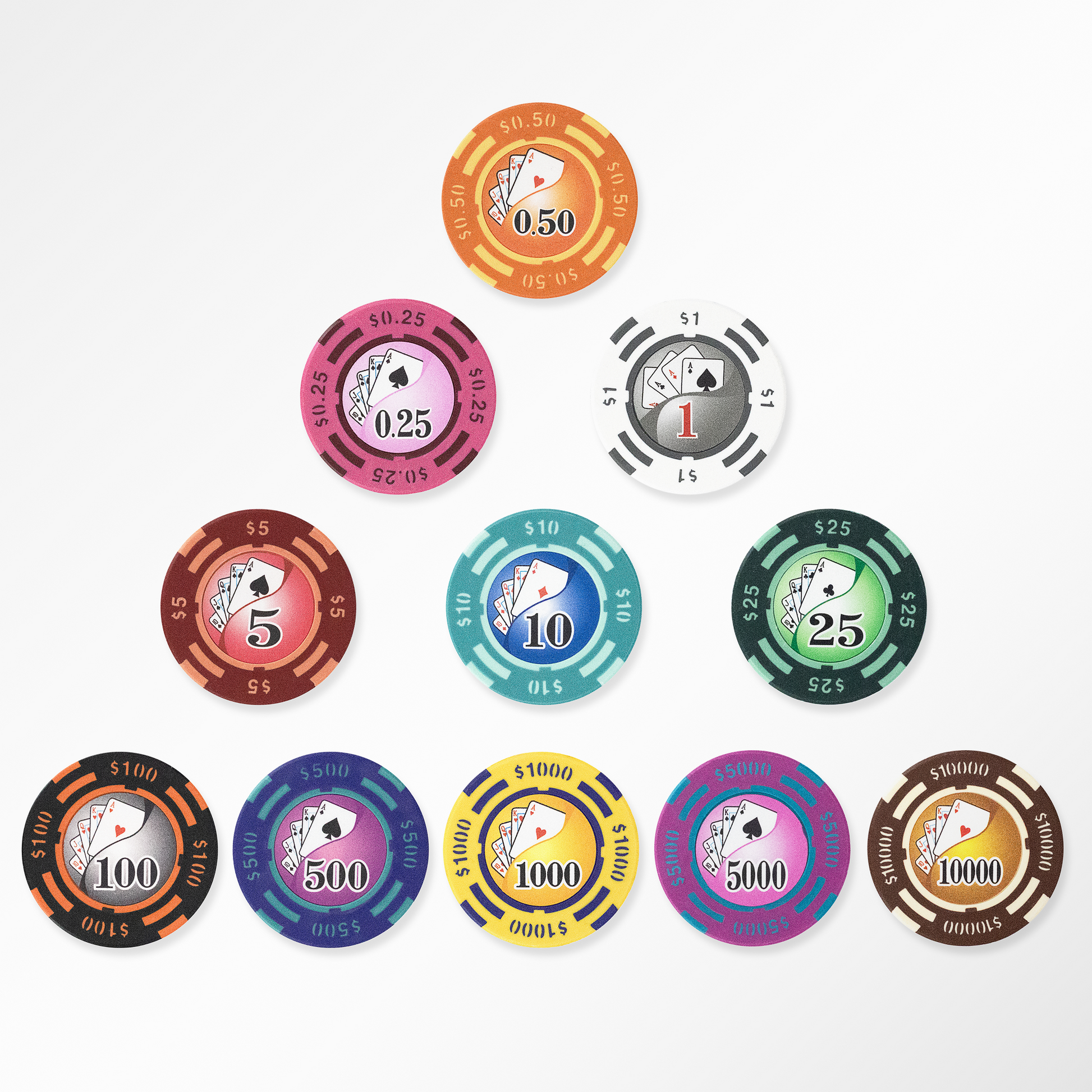 POKER CHIPS SAMPLE SET 11PCS YIN YANG CHIPS MRCpoker
