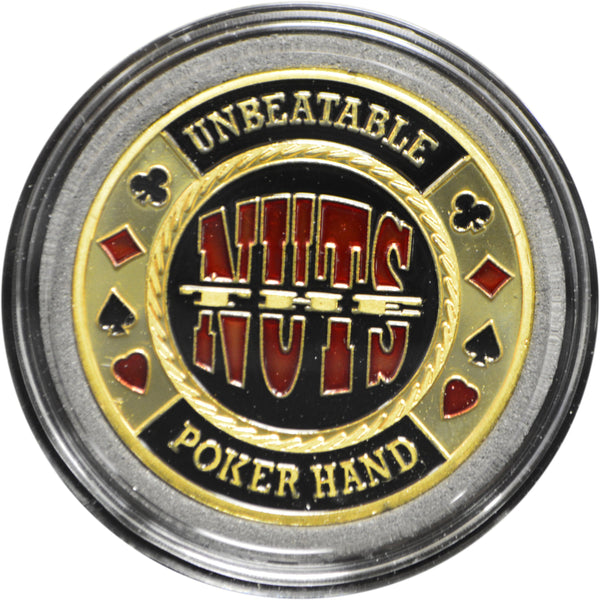 Pokercadeau Verzamelstuk Pokerguard Poker Card Guard Set With 15 Pieces Real Gold Plated Handbeschilderd Reliëf