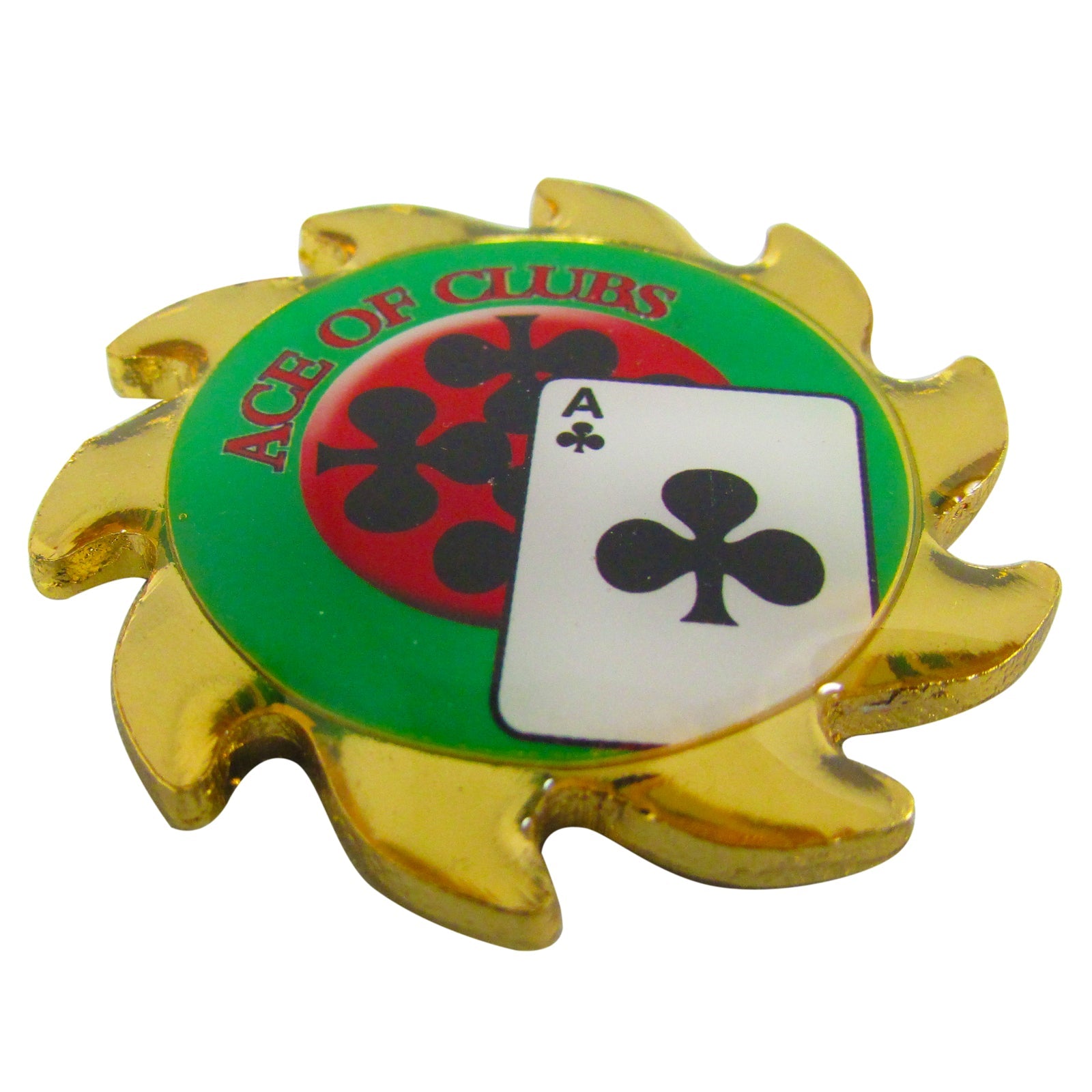 ACE OF CLUBS Brass coin