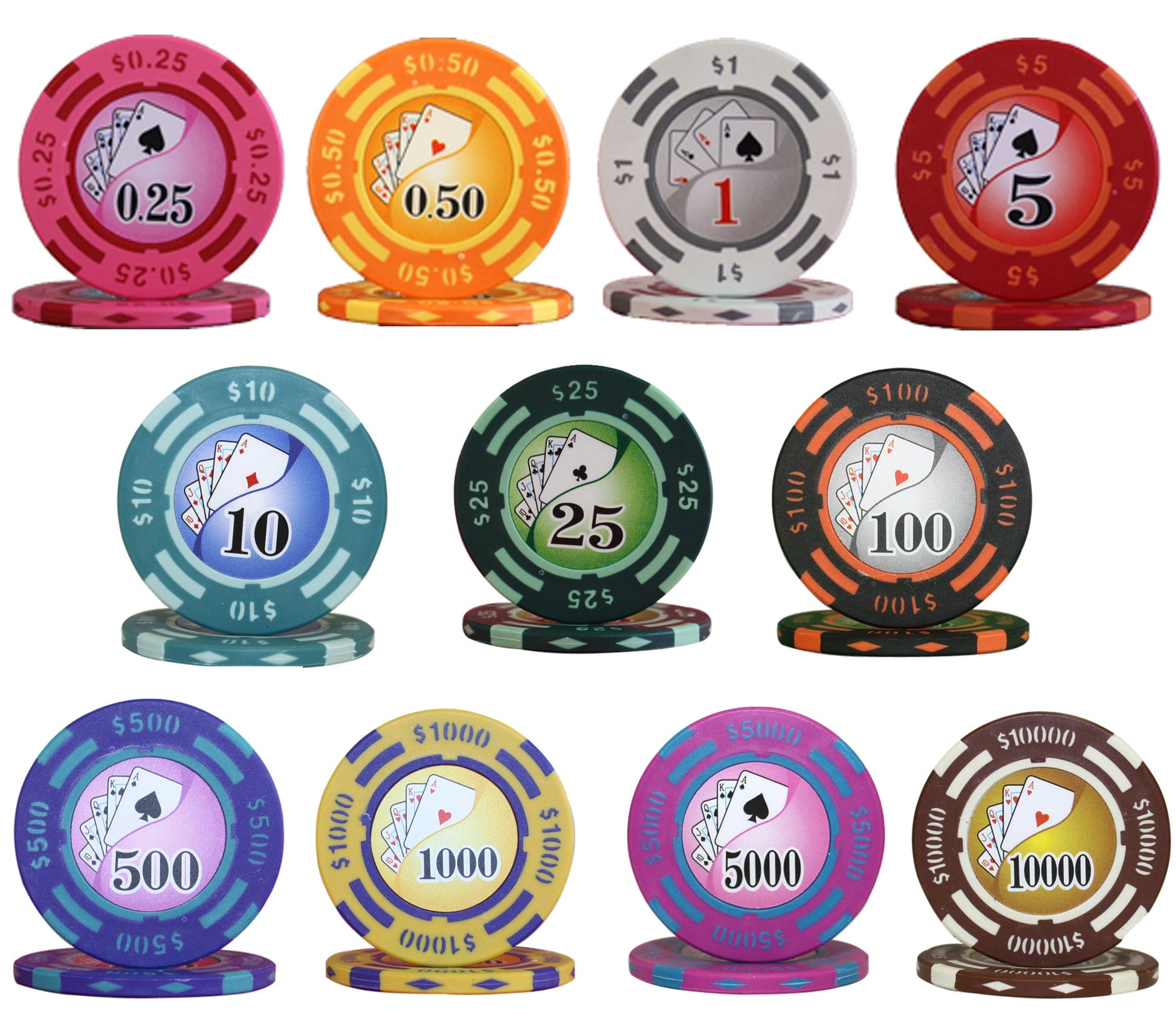 POKER CHIPS SAMPLE SET 11PCS YIN YANG CHIPS MRCpoker